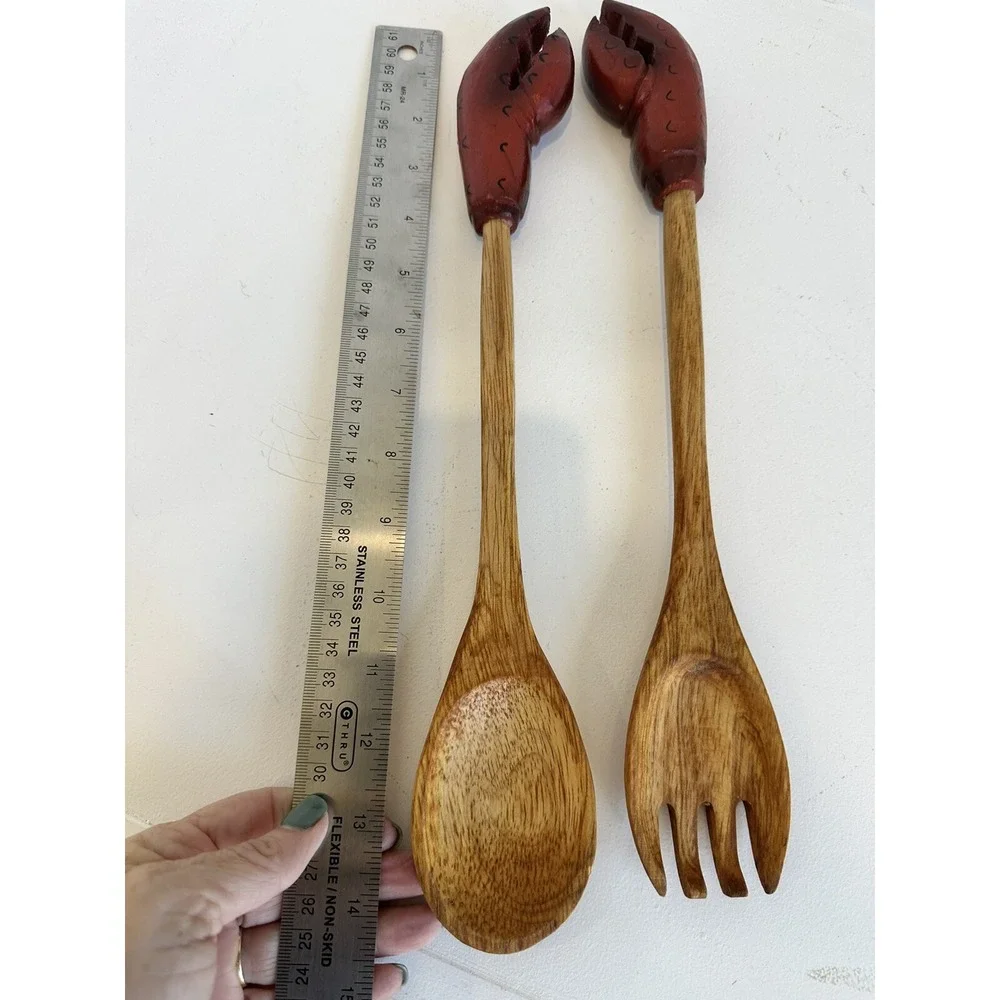 Crab‎ Or Lobster Handled Wooden Spoon (Set Of 2)